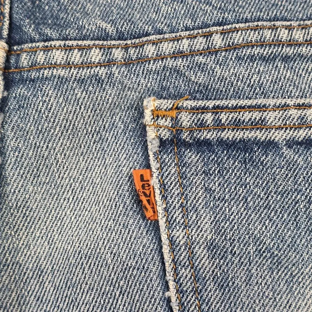 Vintage 90s Levis Jeans Mens 38x32 Straight Leg‎ Denim Orange Tab USA 40509-0215